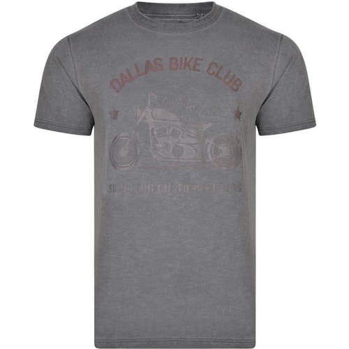 KAM Dallas Bike Club Printed T-Shirt Charcoal